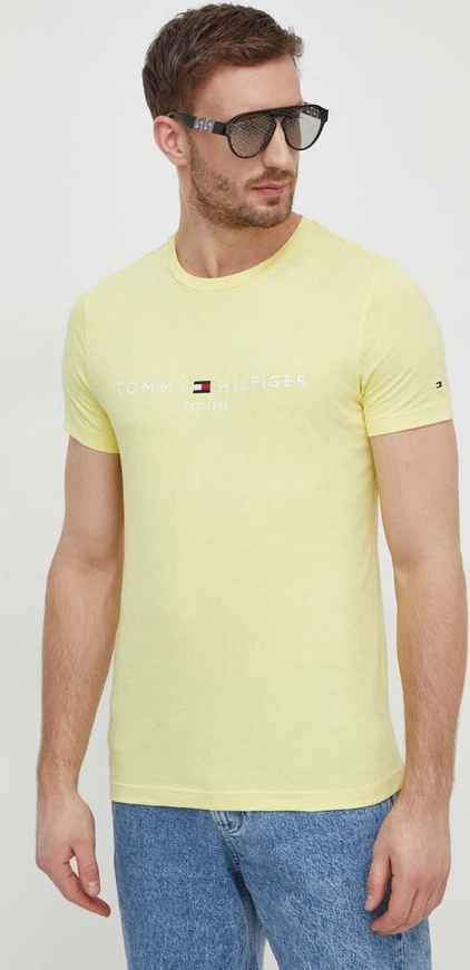 Żółty t-shirt Tommy Hilfiger w stylu casual