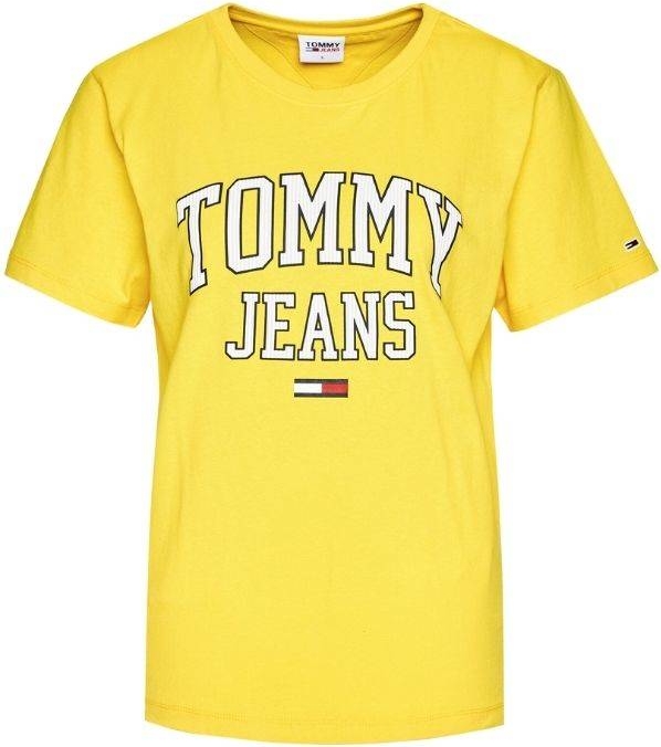 Żółty t-shirt Tommy Hilfiger z bawełny w młodzieżowym stylu