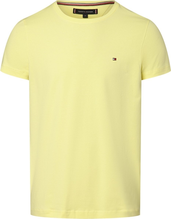 Żółty t-shirt Tommy Hilfiger z krótkim rękawem z dżerseju