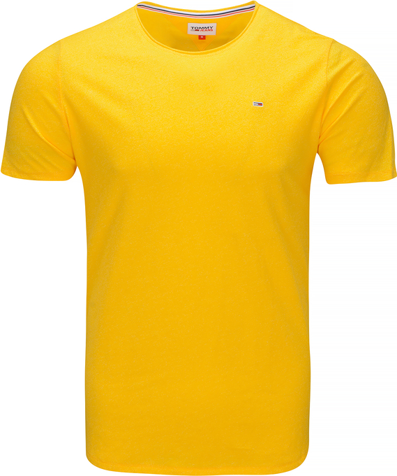 Żółty t-shirt Tommy Jeans w stylu casual z bawełny z krótkim rękawem