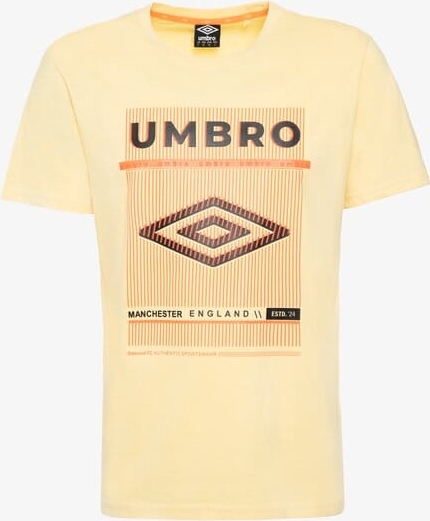 Żółty t-shirt Umbro z krótkim rękawem
