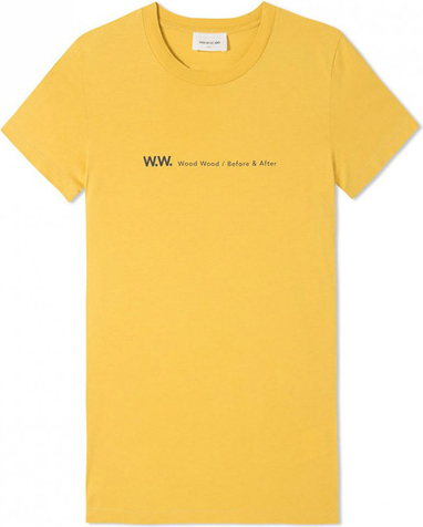 Żółty t-shirt Wood Wood z bawełny