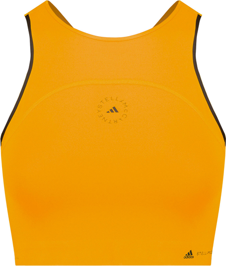 Żółty top Adidas w sportowym stylu z okrągłym dekoltem