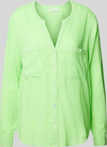 Zielona bluzka Christian Berg Woman z długim rękawem z bawełny w stylu casual