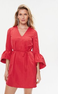 Czerwona sukienka Twinset z długim rękawem