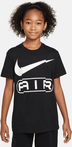 Czarna bluzka dziecięca Nike z bawełny z krótkim rękawem