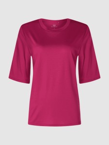 Różowa bluzka Calida w stylu casual z bawełny z krótkim rękawem