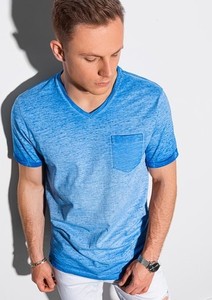 Niebieski t-shirt Ombre z krótkim rękawem