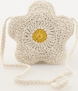 Reserved - Torebka w kształcie kwiatka - złamana biel