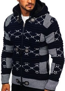 Granatowy sweter Denley w młodzieżowym stylu