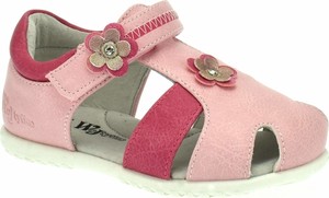 Różowe buty dziecięce letnie Wojtyłko w kwiatki dla dziewczynek