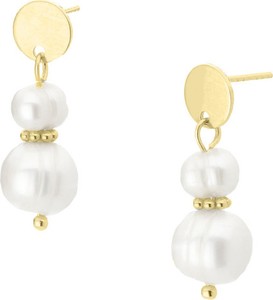 Manoki Eleganckie pozłacane perłowe kolczyki na sztyftach