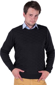 Czarny sweter M. Lasota w stylu casual z okrągłym dekoltem