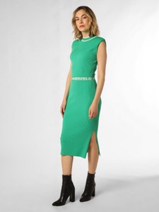 Zielona sukienka Karl Lagerfeld z krótkim rękawem prosta