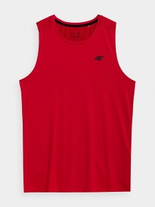 Czerwony t-shirt 4F z krótkim rękawem w stylu casual