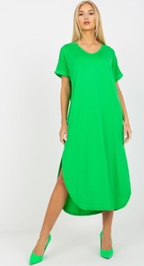 Zielona sukienka Och Bella z bawełny prosta