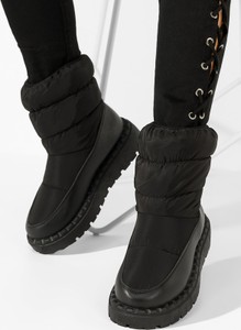Czarne śniegowce Zapatos sznurowane
