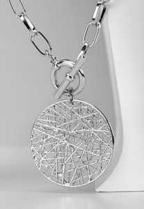 Molton Krótki łańcuszek z okrągłą zawieszką w kolorze srebrnym