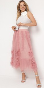 Różowa spódnica born2be w stylu casual