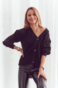 Czarny sweter Fasardi w stylu casual