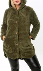 Zielony płaszcz IVET oversize w stylu casual