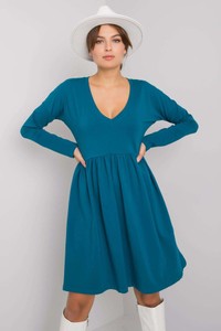 Granatowa sukienka 5.10.15 w stylu casual z długim rękawem z bawełny
