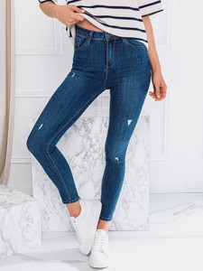 Niebieskie jeansy Edoti z jeansu w stylu casual