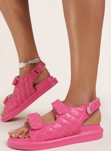 Różowe sandały Renee z klamrami