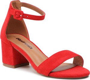 Czerwone sandały Refresh na słupku z klamrami