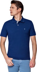 Niebieska koszulka polo LANCERTO z tkaniny