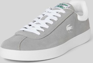 Lacoste Sneakersy skórzane z naszywką z logo i nadrukiem z logo model ‘BASESHOT’