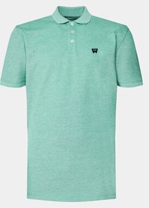 Zielona koszulka polo Wrangler w stylu casual z krótkim rękawem