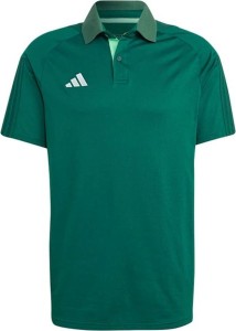 Zielona koszulka polo Adidas w sportowym stylu z krótkim rękawem