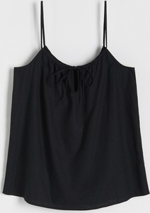 Czarna bluzka Reserved z okrągłym dekoltem w stylu casual na ramiączkach