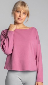 Różowa bluza Lalupa z bawełny w stylu casual