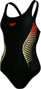 Czarny strój kąpielowy Speedo w sportowym stylu z nadrukiem