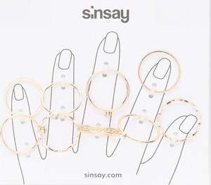 Sinsay - Pierścionki 9 pack - Złoty