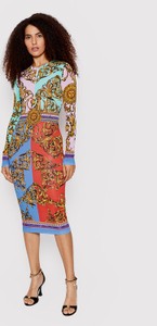 Sukienka Versace Jeans z okrągłym dekoltem midi dopasowana