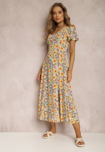 Sukienka Renee z tkaniny z dekoltem w kształcie litery v maxi
