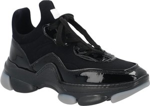 Czarne buty sportowe Furla ze skóry na platformie w sportowym stylu