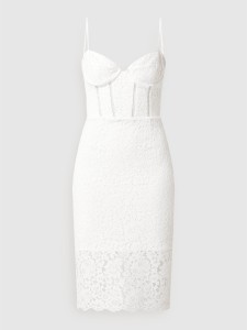 Sukienka Bardot midi na ramiączkach z dekoltem w kształcie litery v