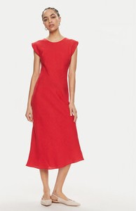 Czerwona sukienka Marella z okrągłym dekoltem z krótkim rękawem