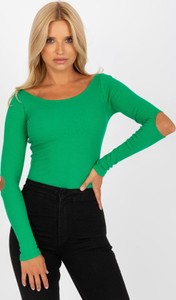 Zielona bluzka Rue Paris z długim rękawem