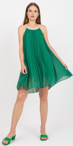 Zielona sukienka ITALY MODA mini z okrągłym dekoltem