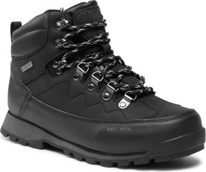 Czarne buty trekkingowe Big Star sznurowane z płaską podeszwą