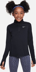Czarna bluzka dziecięca Nike z długim rękawem z dzianiny