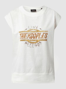 T-shirt The Kooples z okrągłym dekoltem w młodzieżowym stylu z bawełny
