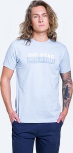 Niebieski t-shirt Big Star z krótkim rękawem z dzianiny
