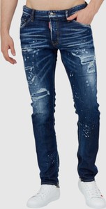 Granatowe jeansy Dsquared2 w street stylu