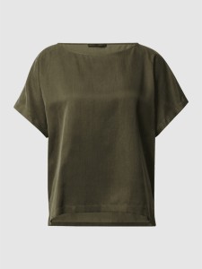 Zielona bluzka Drykorn z okrągłym dekoltem z bawełny w stylu casual